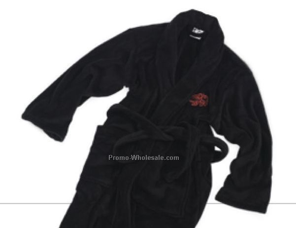 Black & Raven L/Xl Velura Robe W/ Live Crest Design