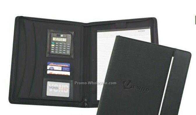 Black Bamboo Zip Padfolio