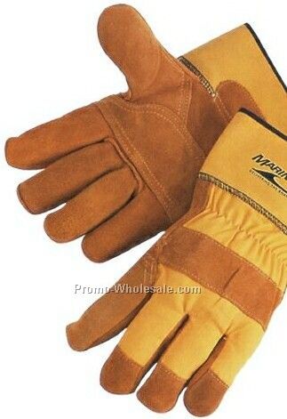 Bourbon Brown Premium Side Split Cowhide Leather Palm Gloves (Large)