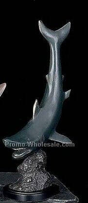 Bronzed Metal Predator Shark Sculpture