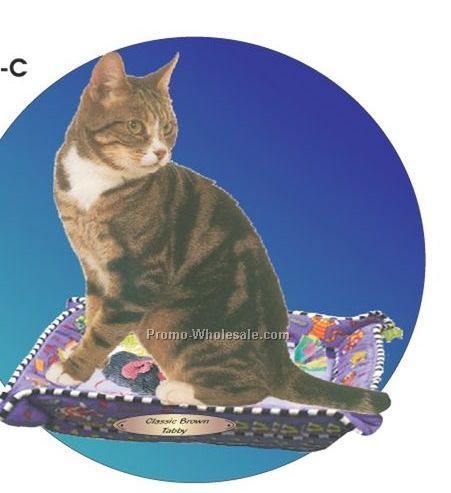 Brown Tabby Cat Acrylic Coaster W/ Felt Back