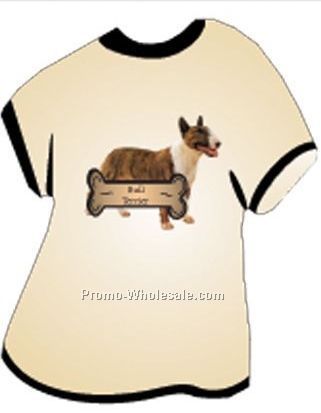 Bull Terrier Acrylic T Shirt Coaster W/ Felt Back