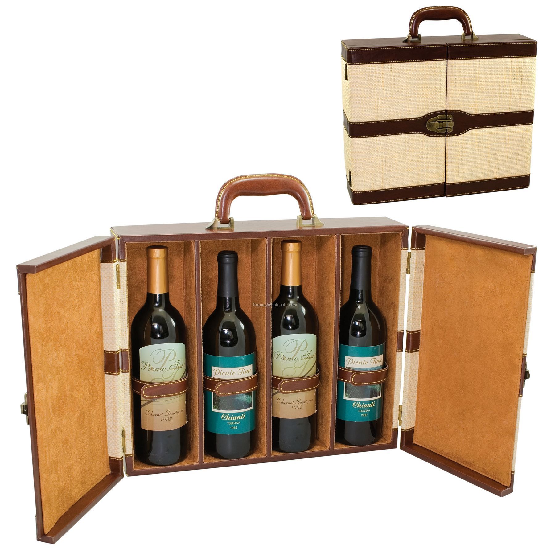 Cabana - Bermuda Insulated 4 Bottle Wine Case With Carry Handle