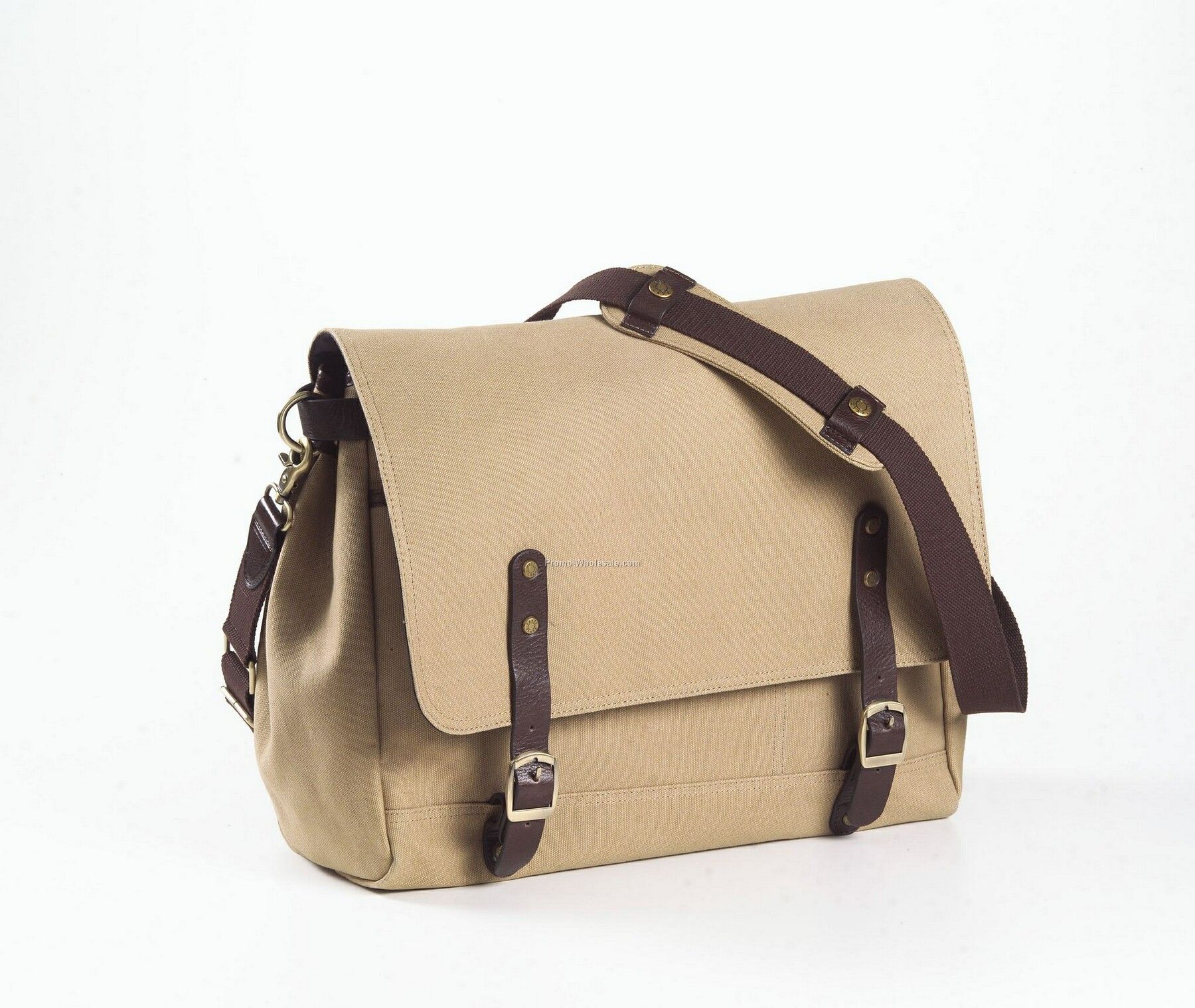 Canvas And Leather Courier Bag