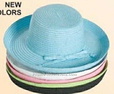 Colored Sewn Braid Straw Hat (One Size Fit Most)
