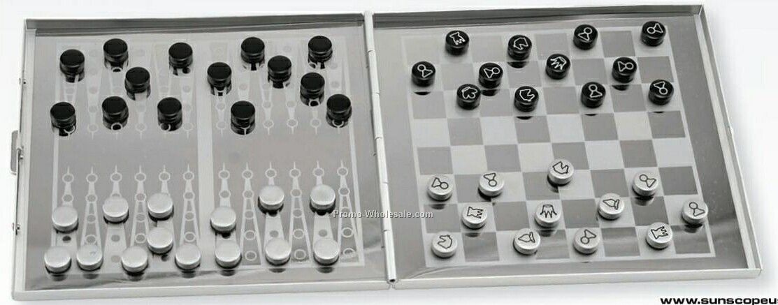 Compact Chess & Checker Game (Pad Print)