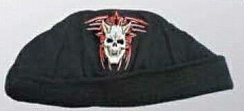 Cotton Twill Bullet Hat W/ Embroidered Devil Skull