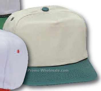 Cotton Twill Two-tone Golf Cap With Khaki Crown