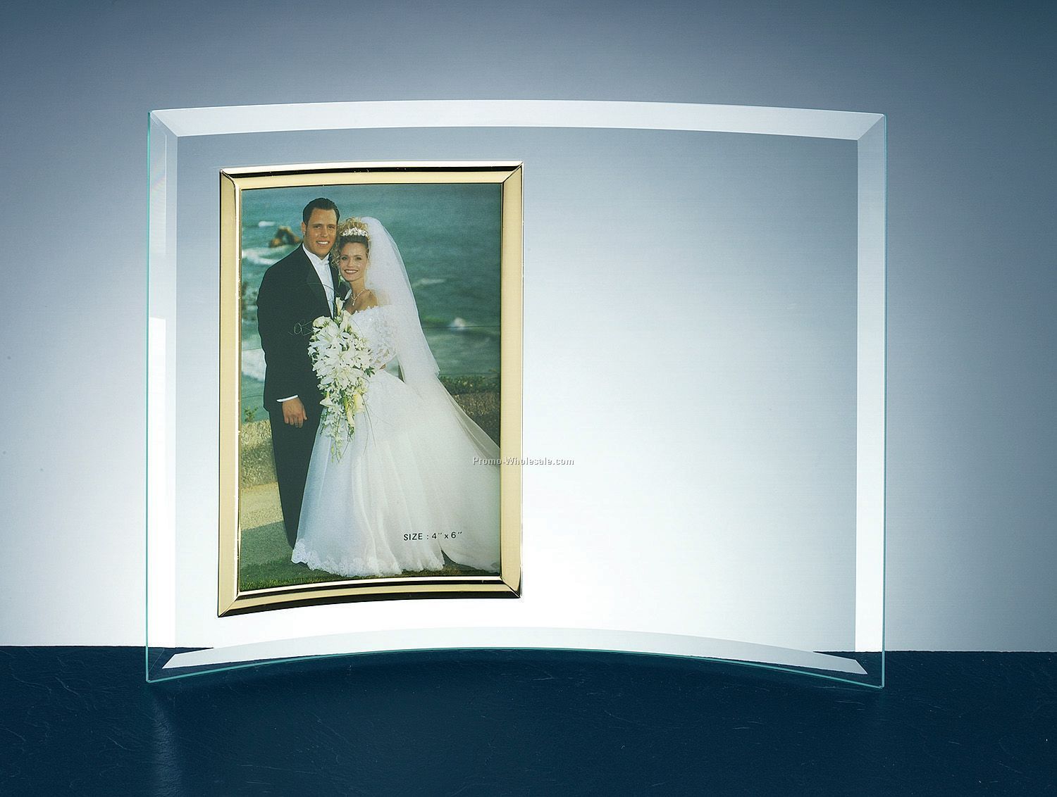 Curved Jade Glass Frame (3-1/2"x5" Photo)