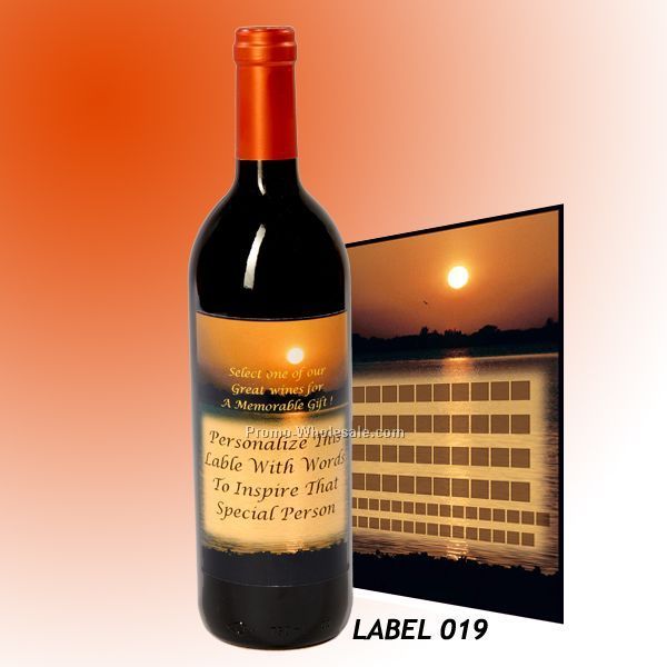 Custom Wine Gift With Personalized Stock Label - Sunset / Fisherman Caddy