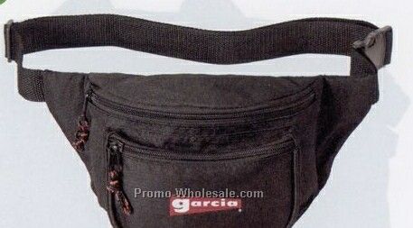 Eco Recycled Three Zippered Fanny Pack 8"w X 4"h
