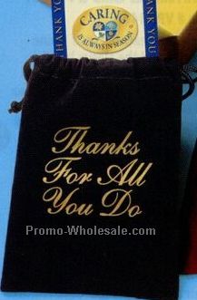 Elegant Velveteen Presentation Pouches (Thanks For All You Do)