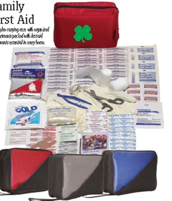 Family First Aid Kit W/ Nylon Carrying Case
