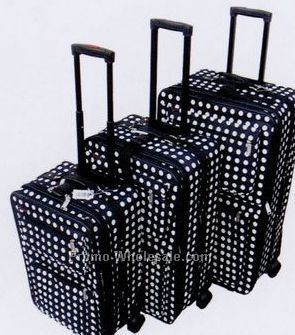 Fashion Luggage 3 Piece Set Collection B (Navy Blue/White Polka Dots)