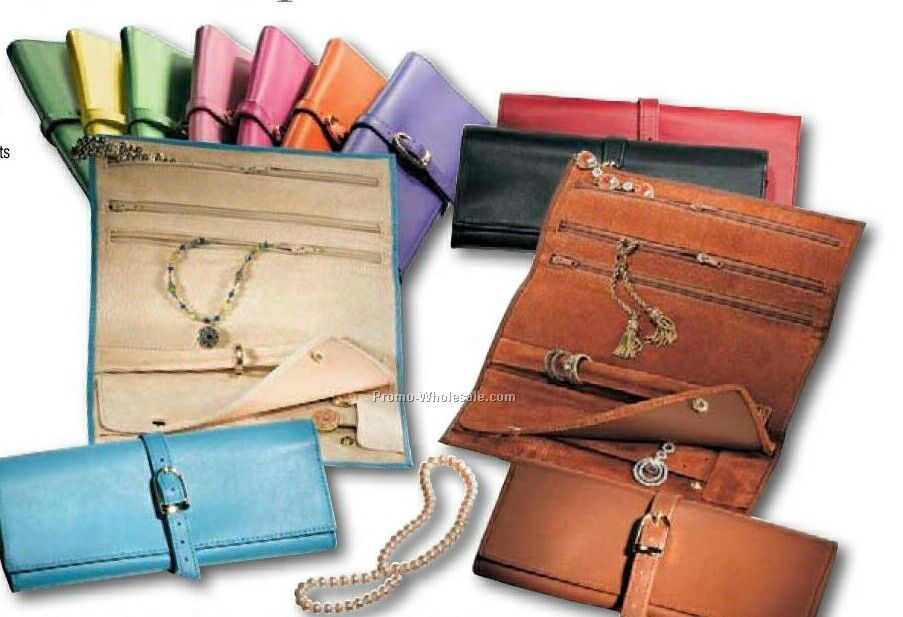 Florentine Napa Leather Jewelry Roll Case