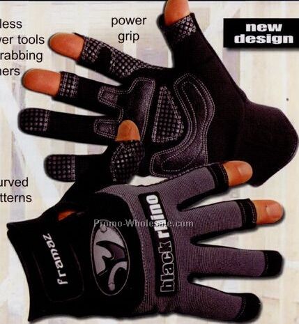 Framaz' Fingerless Pro-nylon Double Stitched Work Gloves (Small)