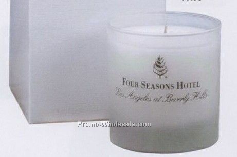 Frosted Votive Candle In White Gift Box