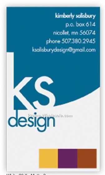 Full Color Foil Print Matte Business Cards (Full Color Front/ Black Back )