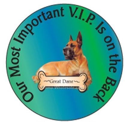 Great Dane Dog Round Hand Mirror W/ Full Mirror Back (2-1/2")