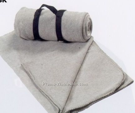 Heather Gray Fleece Throw Blanket (Standard Service)