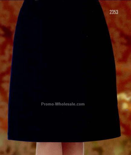 Hip Pleated Poly Wool Skirt - 24" (Lined) - Polywool