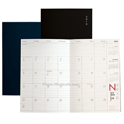 Horizon 10"x7" Medium 12 Month Stitched Planner (Black)