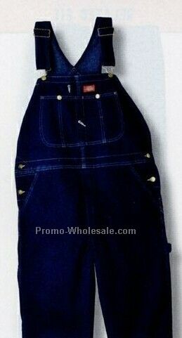 Indigo Blue Bib Overall W/ Cross Over High Back (Inseam 30-34, Waist 30-50)