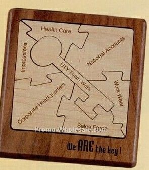 Key Shaped Wood Jigsaw Puzzle - 7 Piece Square