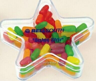 Large Star Plastic Container Filled W/ Jelly Beans
