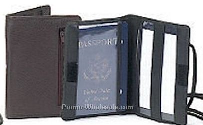 Leather Passport Cover With Adjustable Neck String