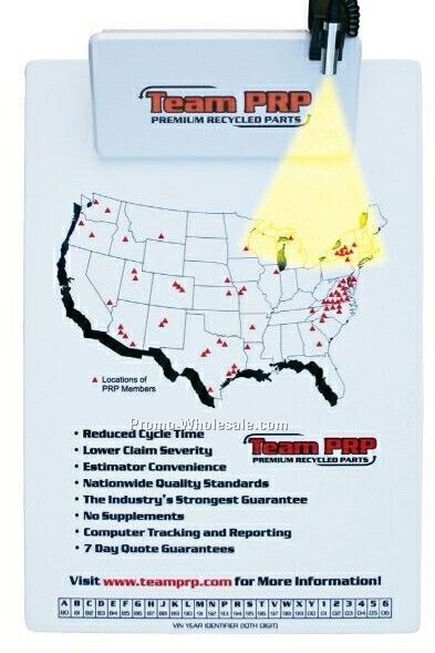 Letter Size Clipboards W/ Flex Light