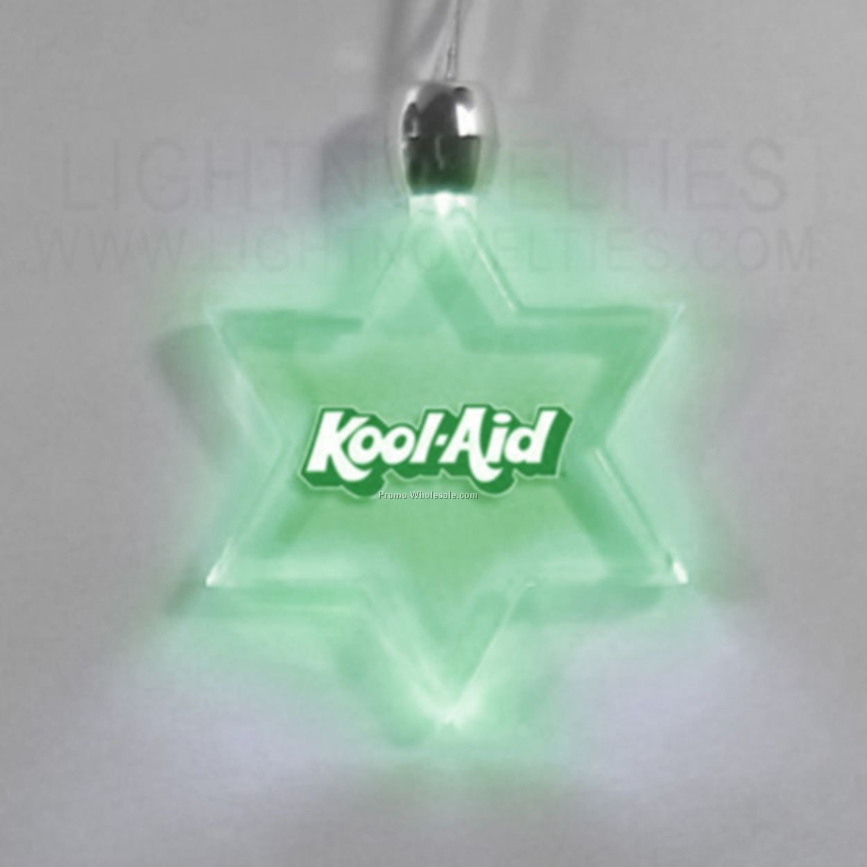 Lighted Necklace - Star Of David - Green Or Blue LED