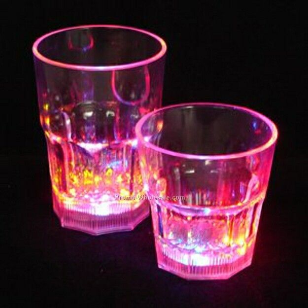 Lighted Rocks Glass 8 Oz. W/ Multi Color LED - Clear