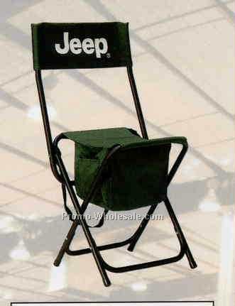 Lightweight Nylon Folding Sport Chair W/Steel Tubing Frame & High Back