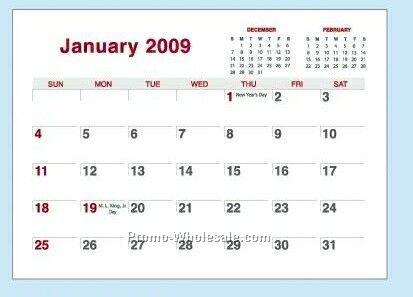 Medium Memo Calendar Pad 2009