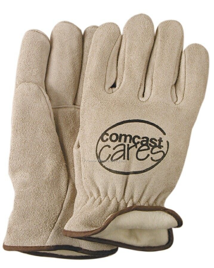 Men's Premium Suede Cowhide Leather Gloves With Thermolite Lining (M-xl)