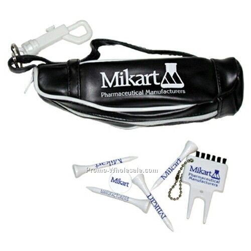 Mini Golf Bag On Hook (4 Tees/ 1 Marker/ 1 Plastic Divot Tool W/ Brush)