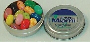 Mini Silver Pocket Tin Filled W/ Jelly Belly Jelly Beans