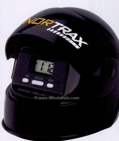 Minya Black Helmet Talking Alarm Clock