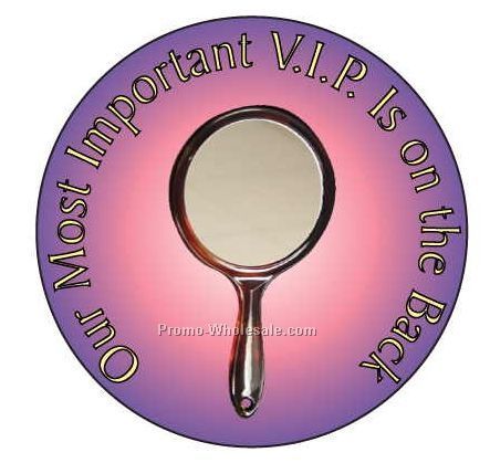 Mirror Round Photo Hand Mirror W/ Full Mirror Back (2-1/2")