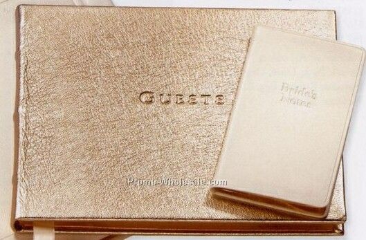 Morocco Gold Premium Leather Guest Book