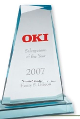 Multi Faceted Jade Green Acrylic Tapered Award (Laser Engraved)