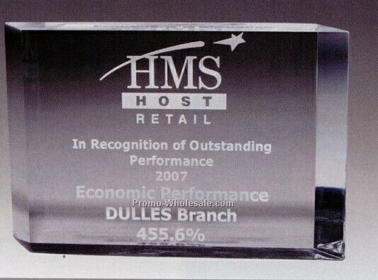 Multi-faceted Acrylic Block Award 7 1/2"x5"x1 1/4" (Screen Printed)