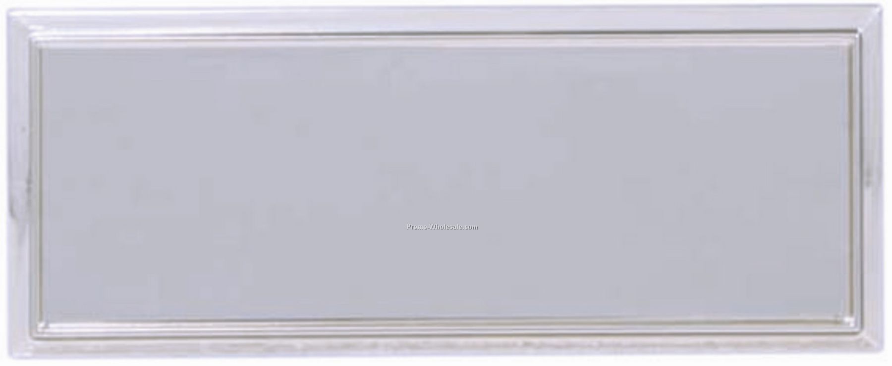 Name Badge Frame - Silver Rectangle / For 3"x1" Insert