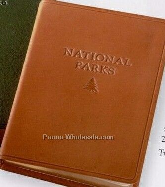 National Parks Travel Atlas W/ Traditional Premium Leather Cover