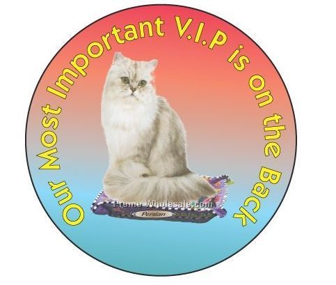 Persian Cat Round Hand Mirror W/ Full Mirror Back (2-1/2")