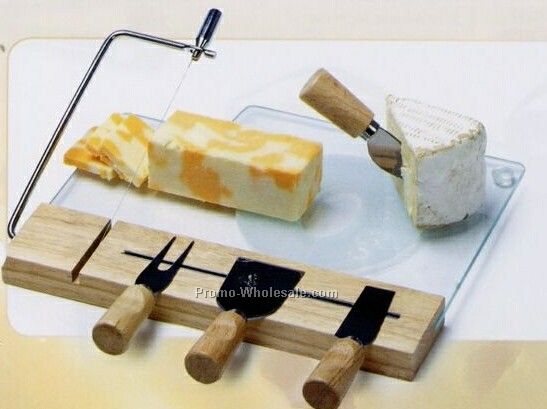 Picnic Plus Lucerne Cheese Board W/ 4 Stainless Steel Tools