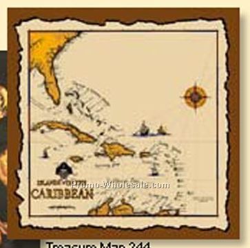 Pirate Treasure Map Bandanna - 22"x22" (Blank)