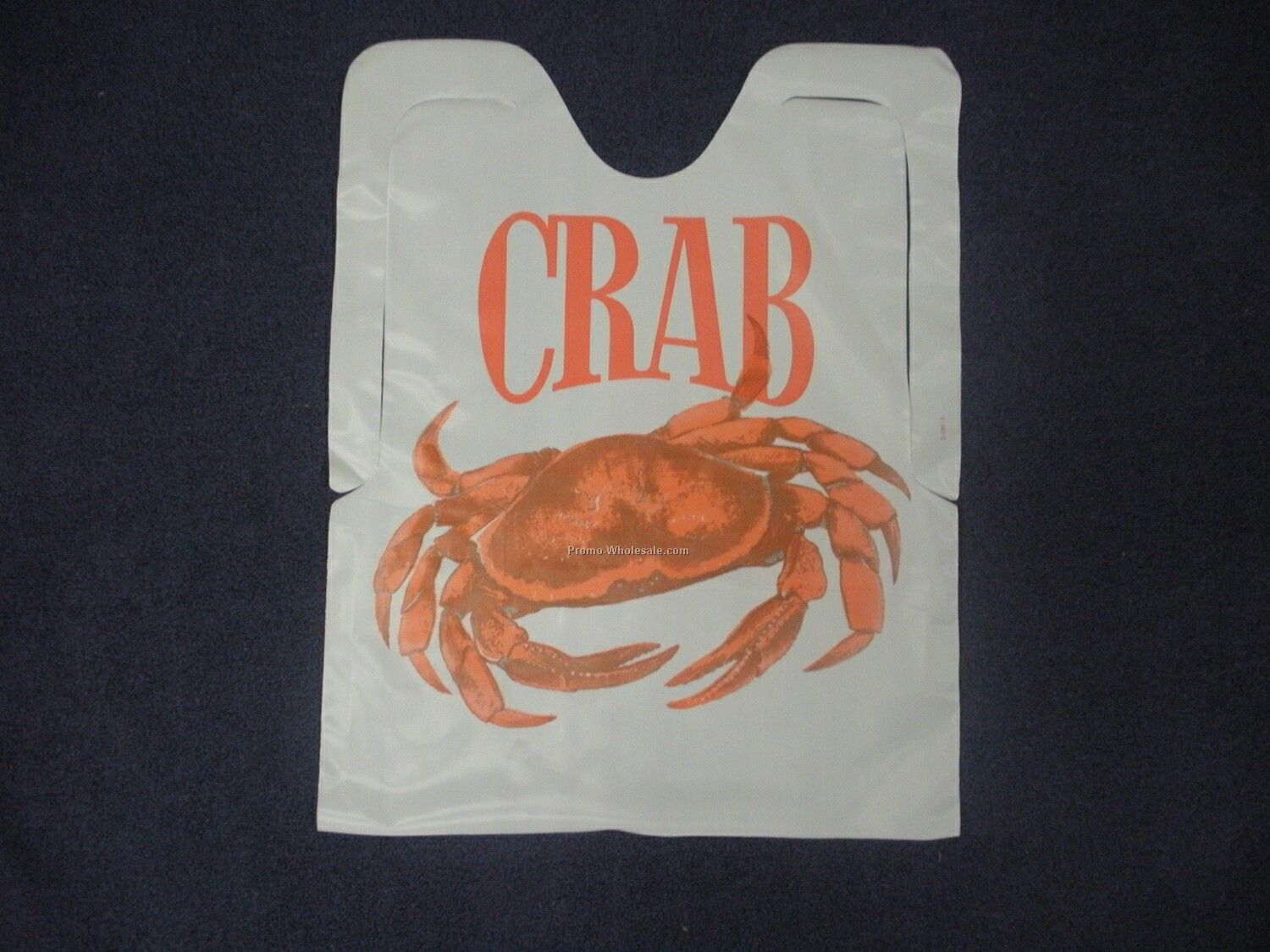 Plastic Disposable Adult Bib With Crab Logo