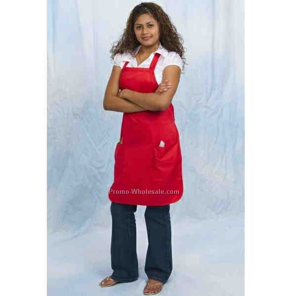 Poly Cotton Apron With 2 Pockets - Full Length